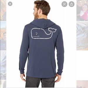 Vineyard Vine hoody pocket tee Heather Whale